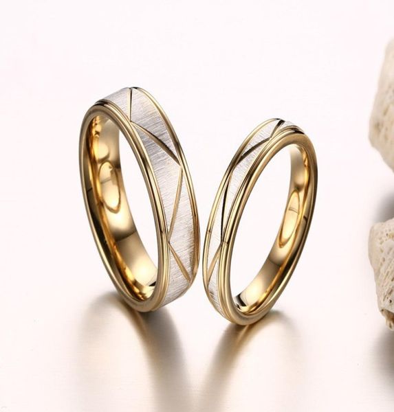 

2019 fashion gold color 316l stainless steel wedding rings couple jewellery anel feminino bague homme us size 5126555917, Silver