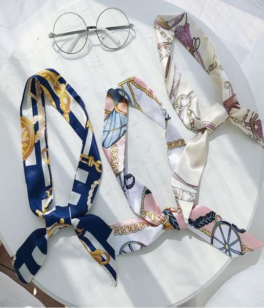 

square silk scarf women print small neck scarfs office lady hair band foulard hand kerchief female bandana shawl 20209567639, Silver