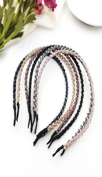 

superflash headband thin edge with drill women crystal hair bands versatile temperament rhinestone hairpin hair hoop9730851, Silver
