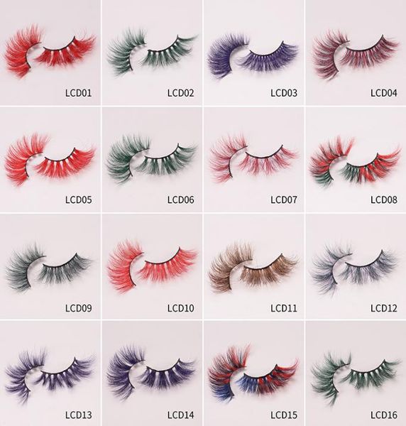 

17 style 25 mm color long mink eyelashes three dimensional cross false eyelashes 5d1895293