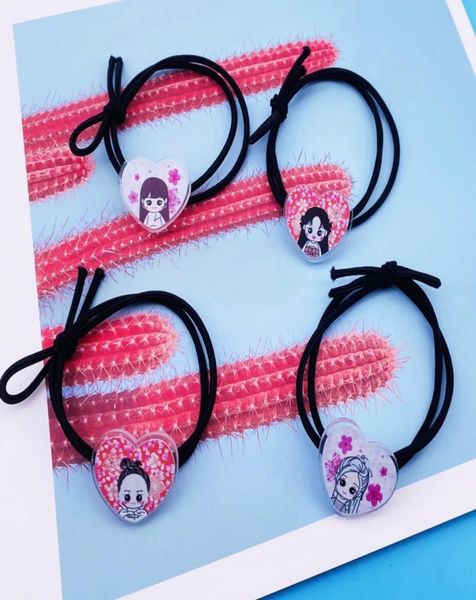 

20pcslot blackpink member cartoon hair band 012345674873738, Slivery;white