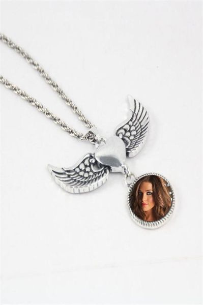 

necklaces pendants for sublimation white k peach heart angel necklaces pendant women button jewelry transfer diy consumable3429804, Silver