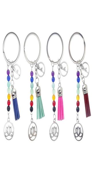 

fashion keychains cute healing crystal stone chakra pray car key chain tassel keyring bag pendant women jewelry accessories gift2664073, Slivery;golden