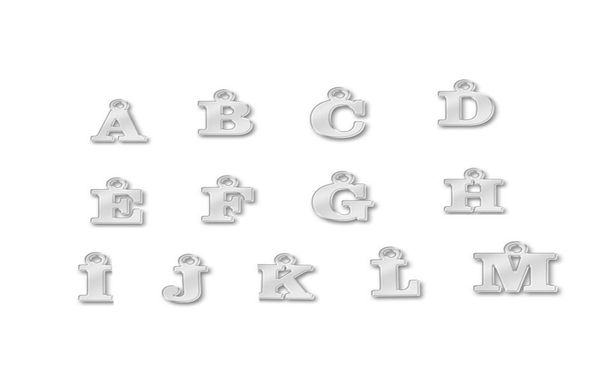 

capital letter charms diy pendant fit jewelry making alphabet a b c d e f g h i j k l m for bracelet whole 20pcs8166971, Bronze;silver