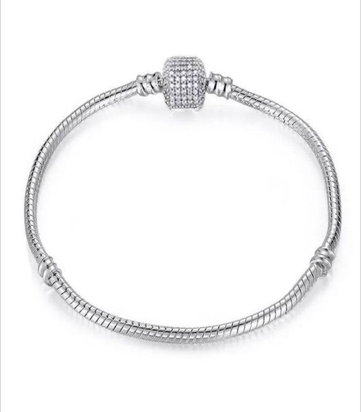 

chain fit european charm bead bangle bracelet jewelry gift for men women mix size 16cm-21cm wholesale2858354, Golden;silver