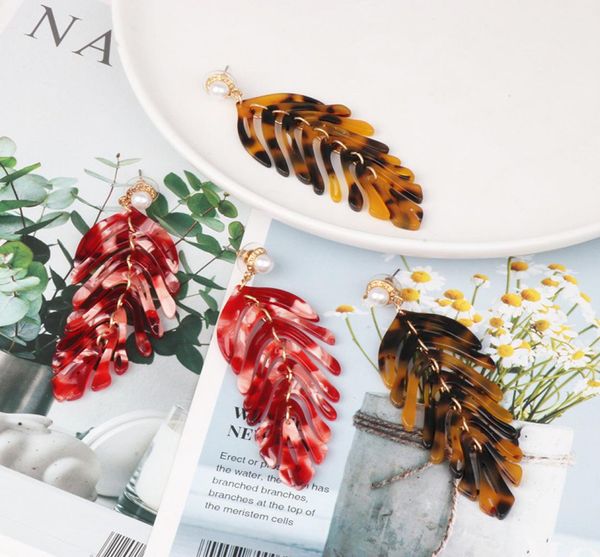 

new acrylic earrings statement leaf earrings resin drop dangle earrings fashion jewelry for women girl valentine039s day gift 26730315, Silver