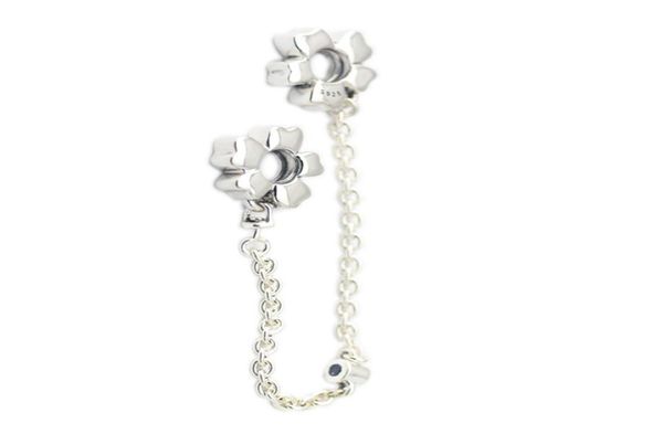 

new authentic 925 sterling silver charm wildflower meadow with purple crystal safety chain beads fit brand charm bracelet diy jewe4168015, Black
