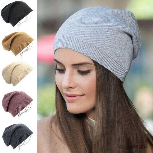 

caps autumn winter women's hat new simple soft beanie thin knitted hats outdoor warm cold proof fashion bonnet beanie cap r230627, Blue;gray