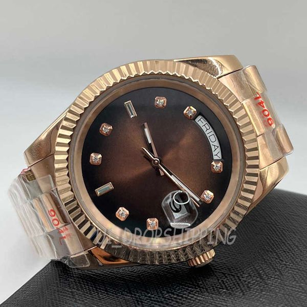 

automatic mechanical mens watches classic style 41mm full pearl face gold sapphire super wristwatches dropshipping, Slivery;golden
