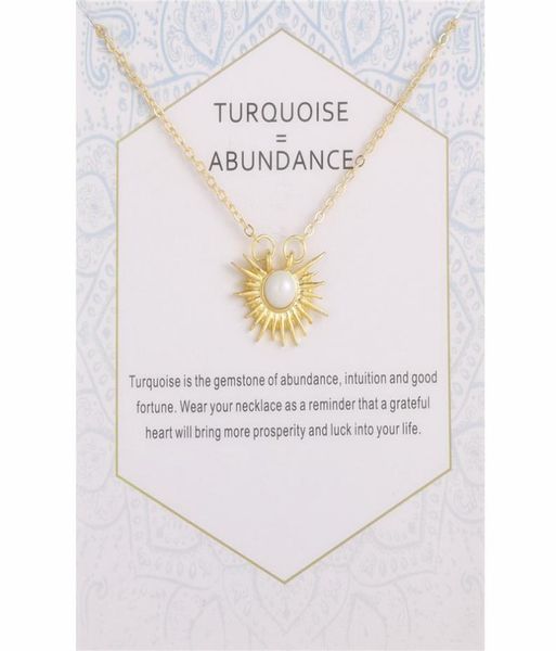 

abundance pearl rays pendant necklace for women fashion jewelry gold silver color wish card necklace choker gifts1832309