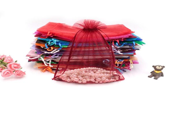 

customize drawstring bags 200pcs 17x23cm mixed colors organza display nice gift candy bags9556250, Pink;blue