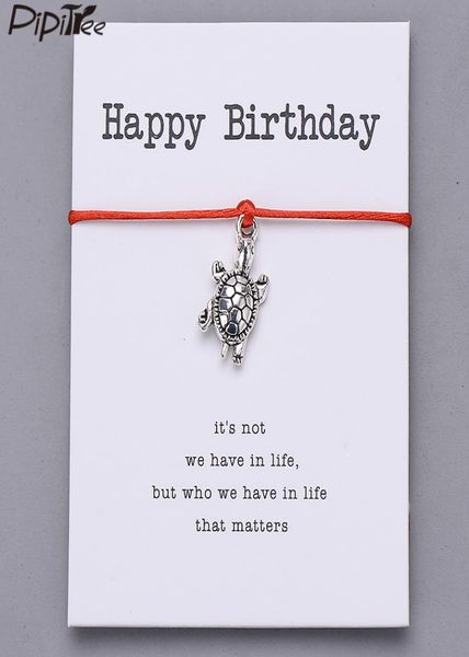 

happy birthday gift vintage turtle charm bracelet for women men kids bracelets lucky red string jewelry6931198, Golden;silver