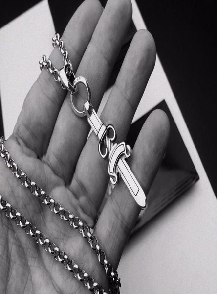 

fashion stainless steel pendant necklace chain bijoux for mens and women trend personality punk cross style lovers gift hip hop je6920605, Silver