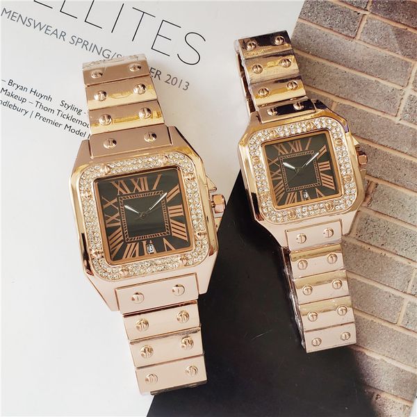 

watches men designer watch fashion aaa watch diamond watch quartz battery stainless steel sapphire glass square luxury womens watch, Slivery;brown