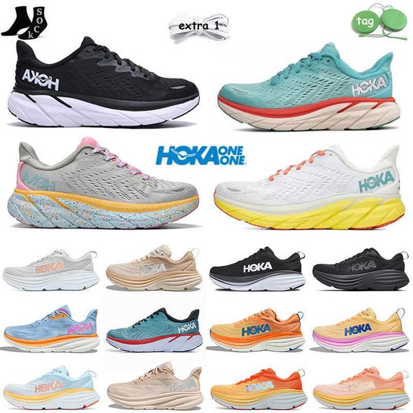 

running shoes hokas sports shoes hoka bondi 8 womens mens clifton 9 trainers on black cloud mist blue peach whip carbon x 2 triple white mes