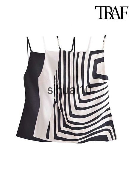 

women's t-shirt traf women fashion backless with thin straps linen tank straight neck sleeveless female camis mujer j230627, White
