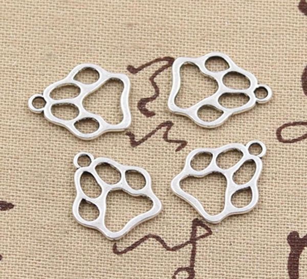 

100pcs charms dog bear paw 1917mm antique making pendant fitvintage tibetan silverdiy bracelet necklace7335505, Bronze;silver