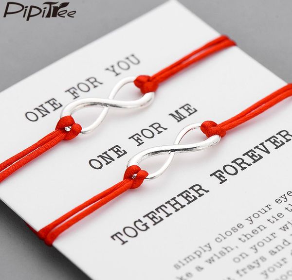 

2pcsset together forever love infinity bracelet for lovers red string couple bracelets women men039s jewelry gift1765386, Golden;silver