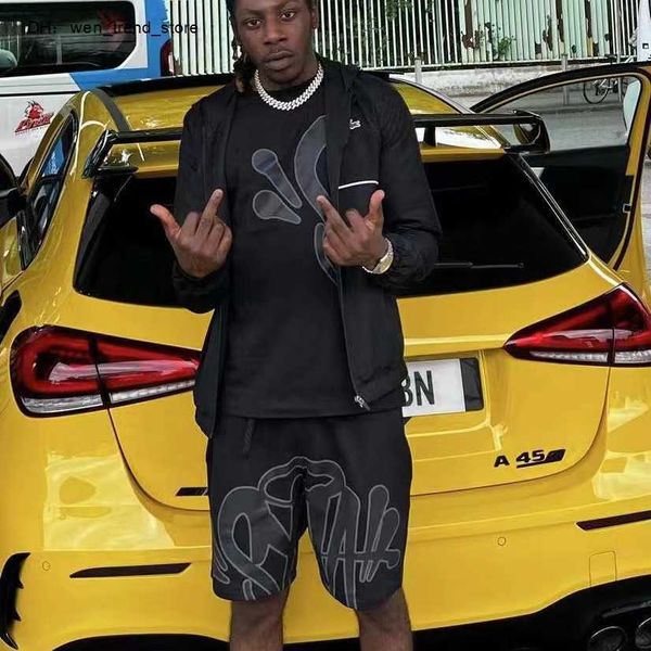 

2023 new designer y2k corteizs es shirts shorts bunny street print trendy short sleeve men's set summer item t-shirt hip hop 1 53re, Gray