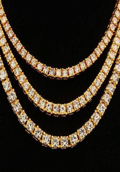 

3mm 4mm 16inch30inch hiphop mens gold iced out 1 row tennis chain hip hop necklace bling steampunk necklace9695416, Silver