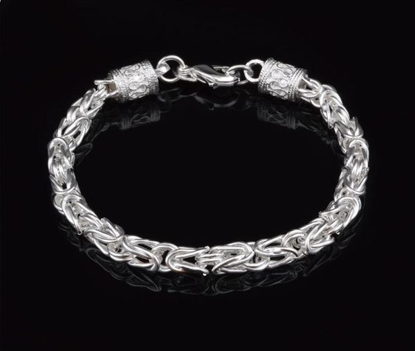 

new 925 sterling silver chain bracelet 6mm x20cm street style fashion jewelry christmas gifts low kka10805300191, Golden;silver
