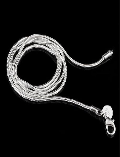 

925 sterling silver smooth snake chain necklace lobster clasps chain wedding party jewelry size 1mm 2mm 3mm 16inch 30inch1886332
