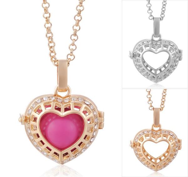 

vocheng baby chime jewelry 2 colors plated copper metal pendant cage necklace with stainless steel chain va0829292738, Silver