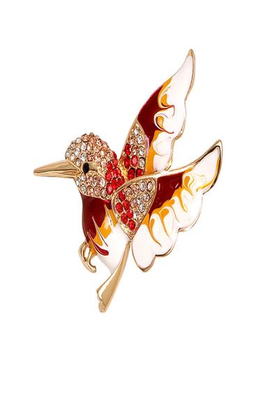 

fashion delicate paint hummingbird with diamonds brooches crystal pin brooch pendant jewelry accessories gift3731921, Gray