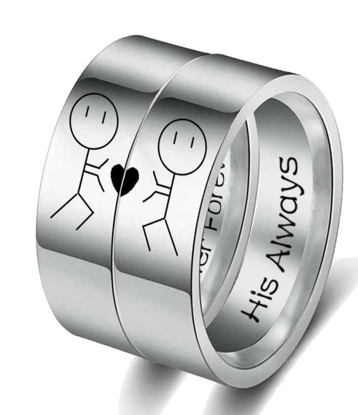 

his always her forever couple ring simple wedding engagement lovers rings valentine039s present8014557, Silver