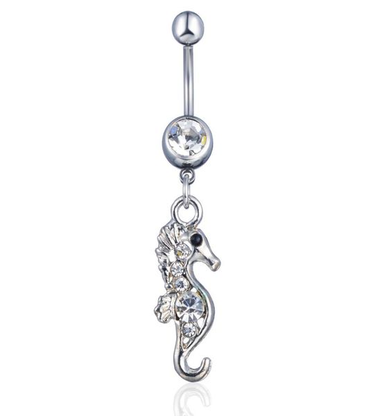 

d0282 2 colors the seahorse style belly button navel rings with mix8472975, Silver