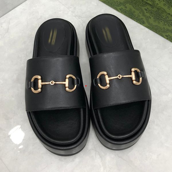 

2023 fashion summer designer slippers luxury women sandal leather flat slide lady beach flip flop casual slipper shoes with box 35-40 -597, Black