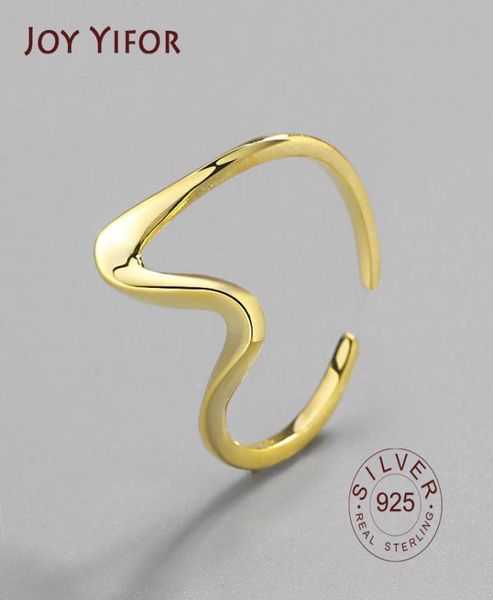 

cluster rings 925 sterling silver for women ed wave open ring vintage resizable handmade anillos de plata ley mujer jewelry3616517, Golden;silver