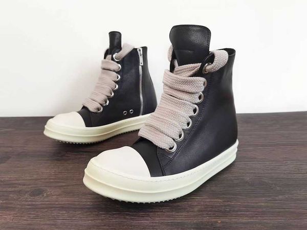 

rick boots designer boot ankle men owens shoe shoes fashion sneakers street dancing rock canvas lace up high women booties zq0j, Black