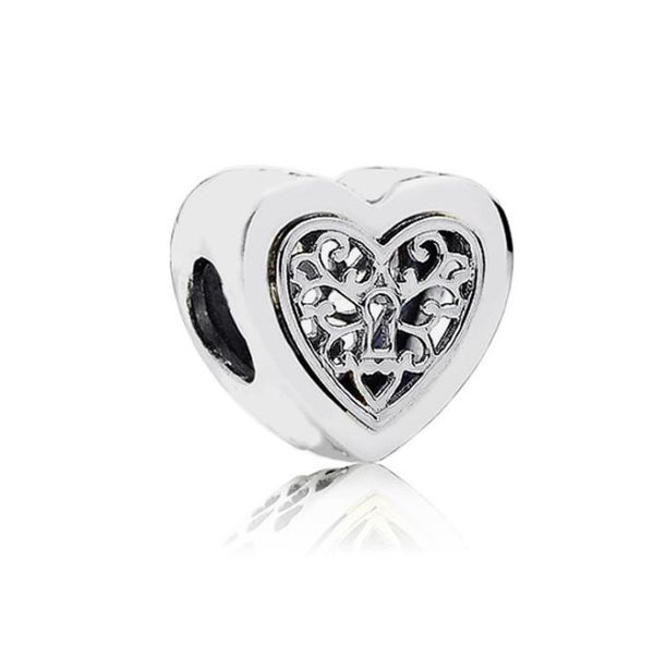 

hollow heart retro alloy charm bead fashion women jewelry stunning design european style for diy bangle bracelet panza00257972891, Bronze;silver