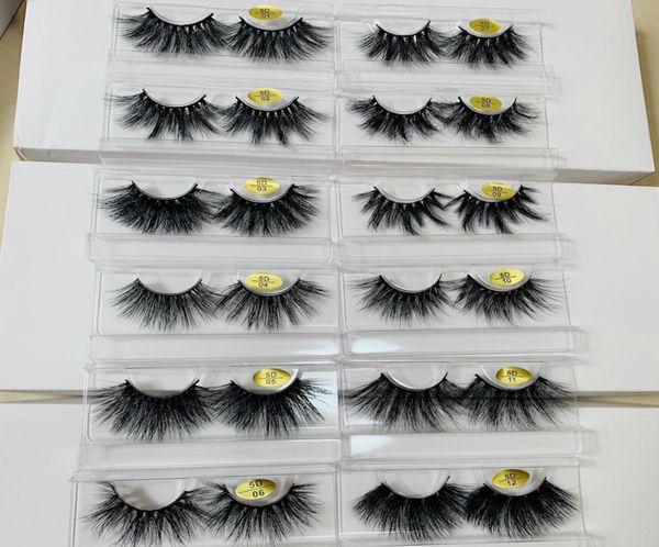 

25mm long and dramatic real mink eyelashes 5d large mink eyelashes false eyelashes 12 styles9669600