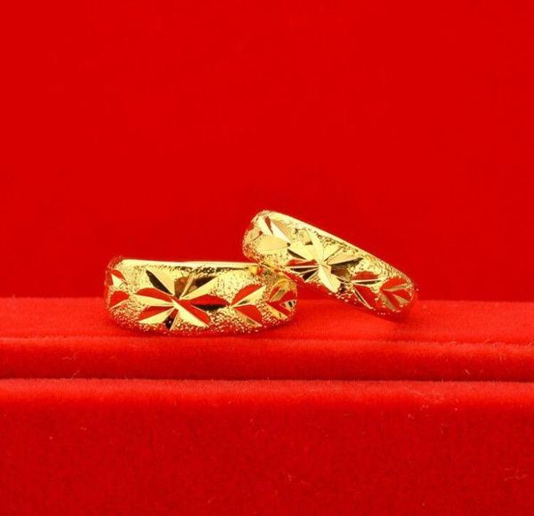 

cluster rings luxury 24k yellow gold golden gypsophila shaped for couple women men wedding engagement fine match ring jewelry gift5064612, Golden;silver