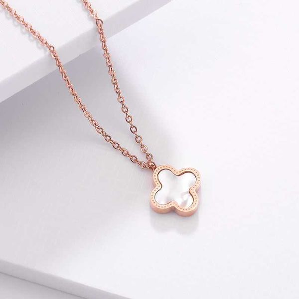 

van clover necklace designer reversible four leaf clover necklace tik-tok netflix same fashion ladies gift, Silver