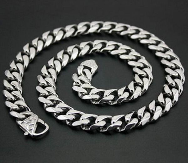 

heavy 15mm wide 1832 inch stainless steel silver large curb link chain necklace for mens holiday gifts cool3195785