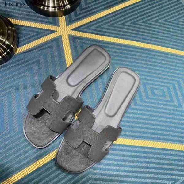 

herm es women 2023 wear sandal flat girl sandals ooran slippers women's leather h summer bottom beach designer pj4w