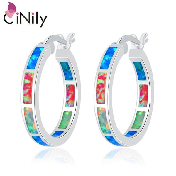 

stud cinily rainbow fire opal earrings silver plated blue white pink small round circle party summer jewelrys for woman girl party 230627, Golden;silver