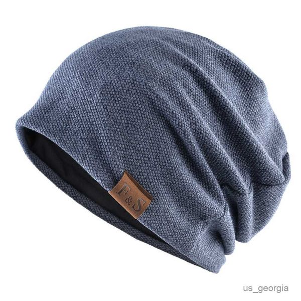 

caps men women winter warm beanies knitted solid casual soft knitting hat outdoor velvet r230627, Blue;gray