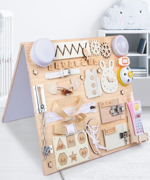 

finished doublesided busy board diy accessories busyboard montessori early childhood education toys baby gift3978266, Blue