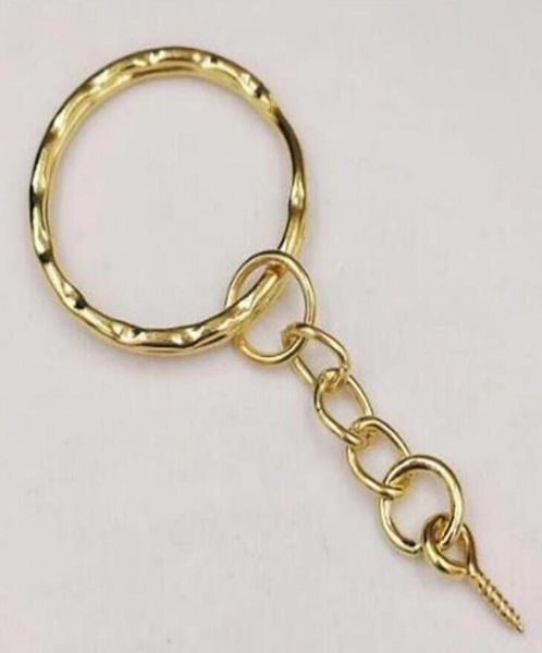 

10pcs fashion jewelry 25mm vintage fashion silver bronze gold key chain keyrings split rings with screw pin 3 color diy 845607641, Slivery;golden