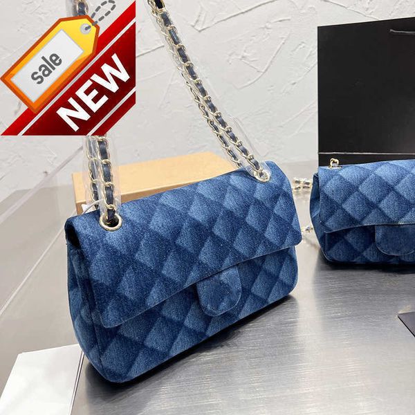 

women's brand designers shoulder bags 2023 fashion classic denim stereoplaid envelope texture metal crossbody bag factory direct sales