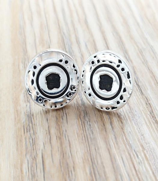 

silver buttons earrings stud bear jewelry 925 sterling fits european jewelry style gift andy jewel 6174135006788361, Golden;silver