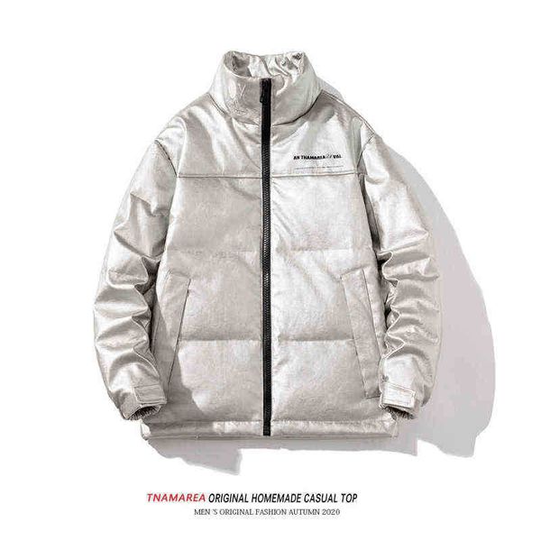 

brand new bjcjwf winter men's 90% grey duck down jacket male pu waterproof parkas stand collar thick warm down coat men clothing t22080, Black