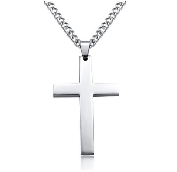 

mens cross pendant necklaces stainless steel link chain necklace statement charm popular jewelry gifts fashion accessories new9177420, Silver