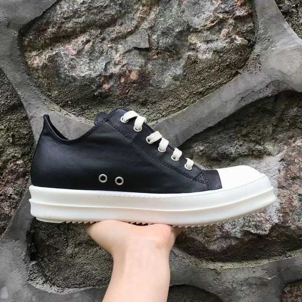 

boots designer rick boot ankle men owens shoe shoes fashion sneakers street dancing rock canvas lace up high women booties 98zn, Black