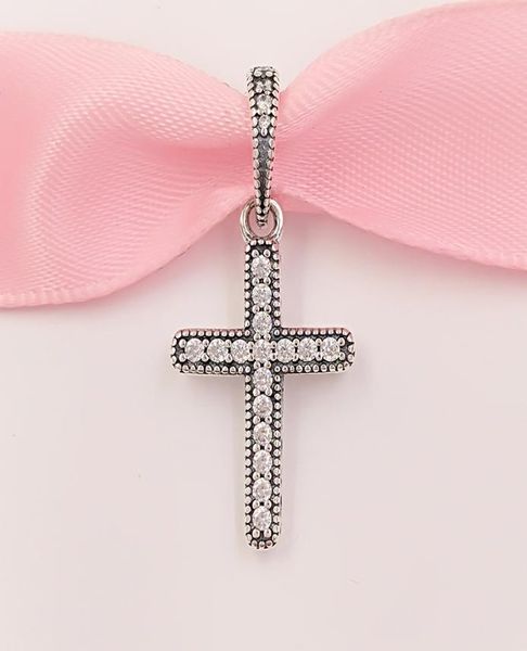 

andy jewel 925 sterling silver beads classic cross pendant clear cz charms fits european style jewelry bracelets & necklace 397571cz4310730, Black