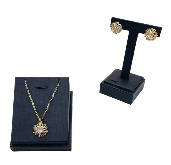 

2022 new strings line new style temperament fashion goldplated ks micro set zircon playful lovely earring necklace set y1278349550, Black